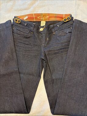 Women's Dark Blue Wide-Leg Flare Jeans